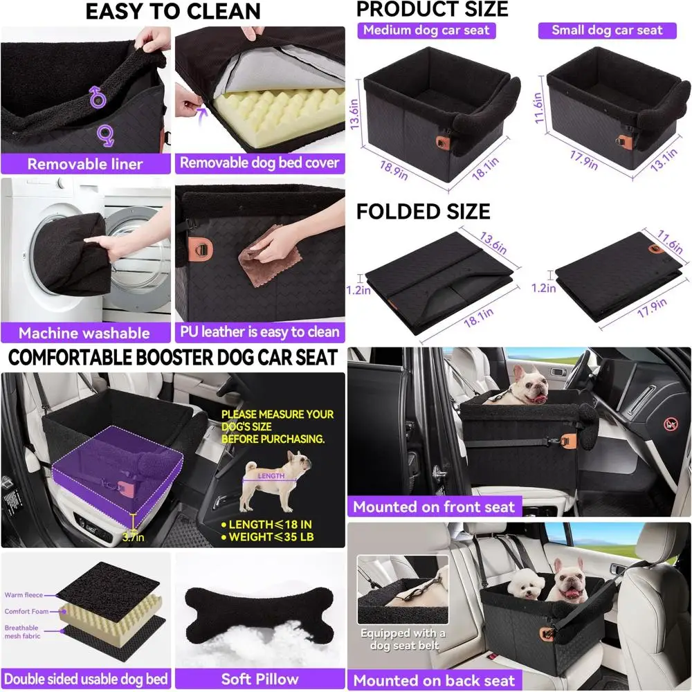 

Чехол для автомобильного сиденья для собак среднего размера, черный, подходит для маленьких и средних собак и кошек