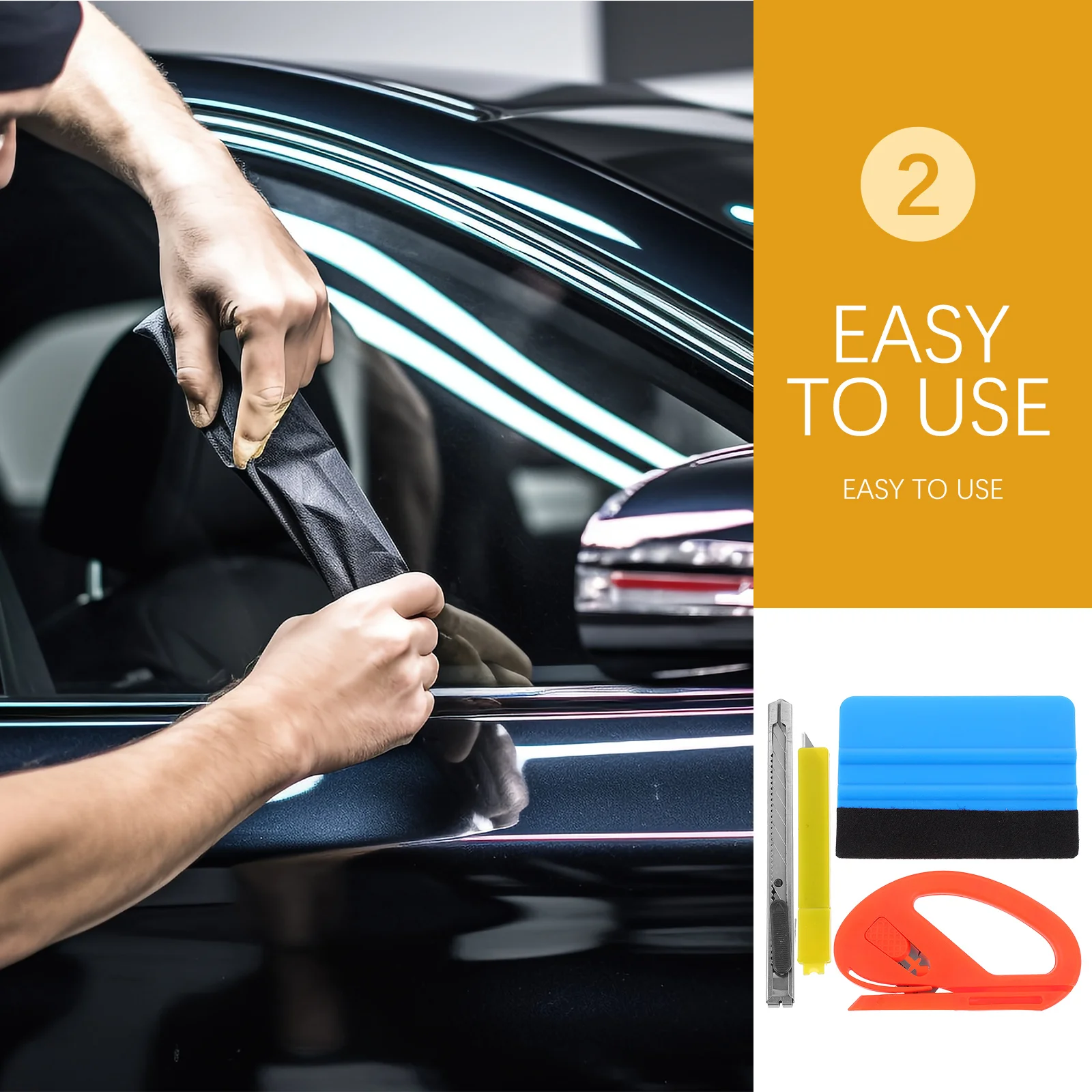 

4Pcs Professional Car Window Tint Tools Kit Protective Film Installing Squeegee Vinyl Wrapping Tint Film Tool Kits