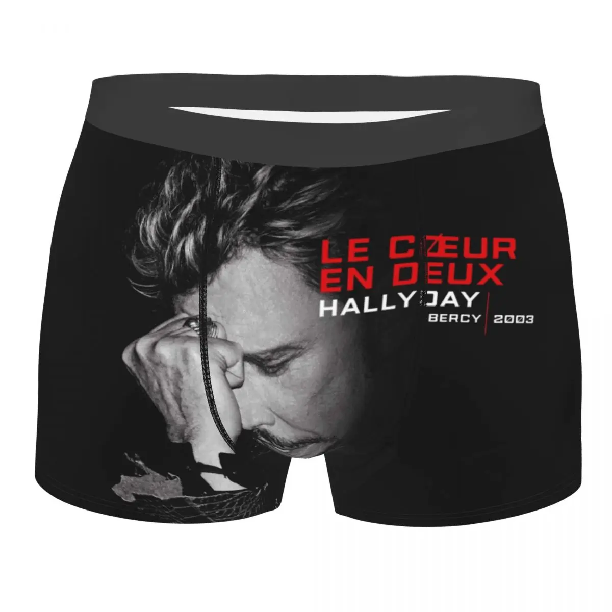 

Johnny Hallyday Boxer Shorts Men 3D Printed Male Stretch France Rock Singer Underwear Panties Briefs