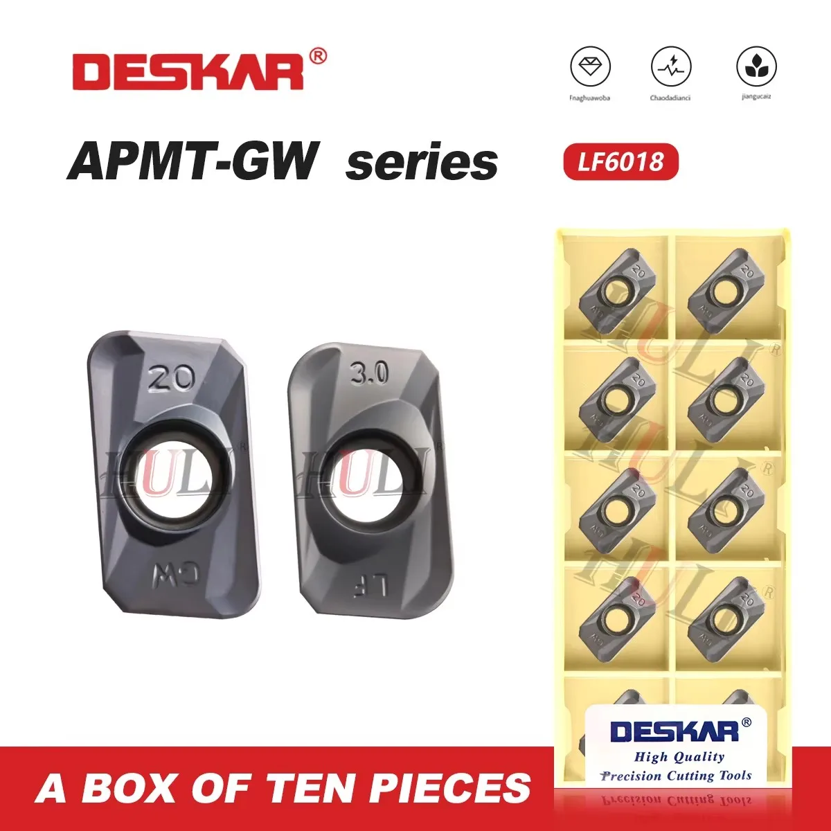

DESKAR APMT113520PDER APMT160420/0430PDER-GW LF6018 100% Original CNC Lathe Tools Milling Cutters Inserts Square Milling Inserts