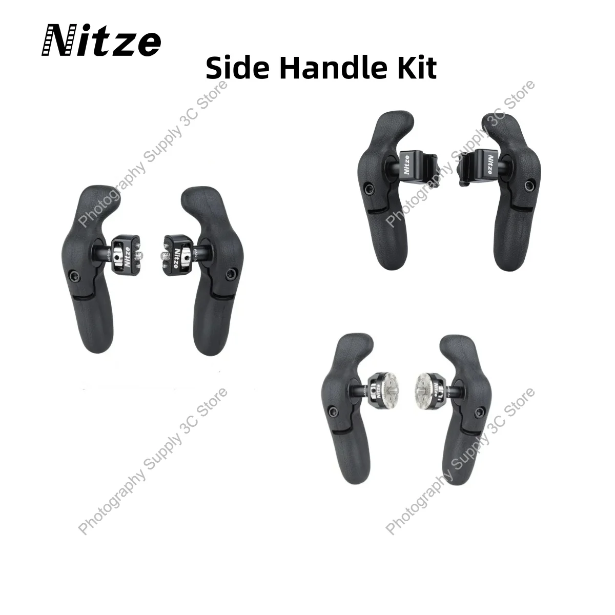 

Nitze Side Handle with 1/4" Screw and Detachable Locating Pins or with ARRI Rosette Camera for Monitor Cage