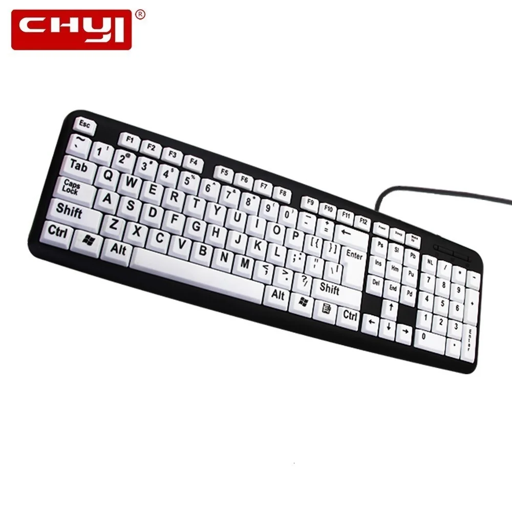 

USB Wired Gaming Keyboard 107 Large Kaycap For Elderly And Low Vision Best Gift Ergonomic Waterproof Keypad For Laptop Computer