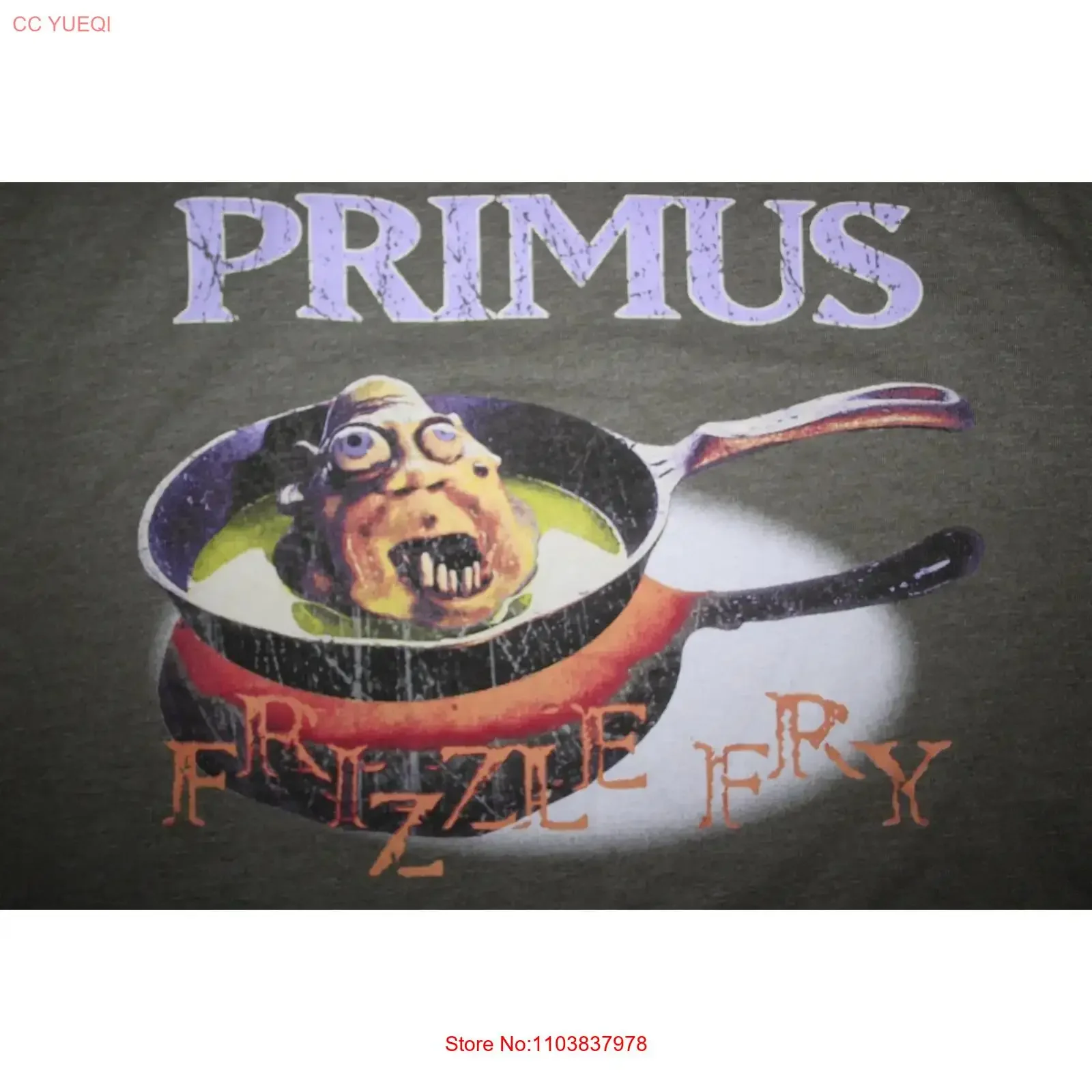 Tultex XL PRIMUS Camiseta verde Frizzle Fry Band Avant garde funk metal vintage Lavado Ropa de diseñador suave Gráfico unisex