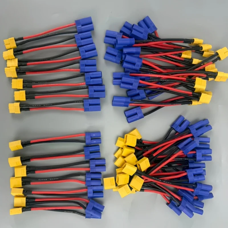 EC5 zu XT60 7-teiliger Buchsen-Stecker-Adapter mit 14AWG 10cm Silikondraht für RC Lipo Akku Ladegerät DIY-Teile