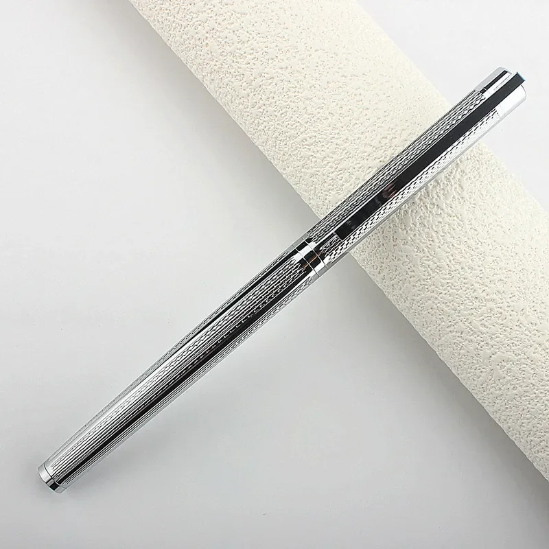 JINHAO 126 Platinum Fountain Pen All Steel Fine Nib Financial Office Student School Office Supplies Ink Pens Stationery PK 9019