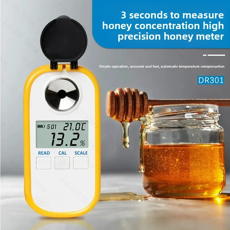 Color screen digital display honey concentration detection Baume degree measuring instrument honey moisture  refractometer DR301