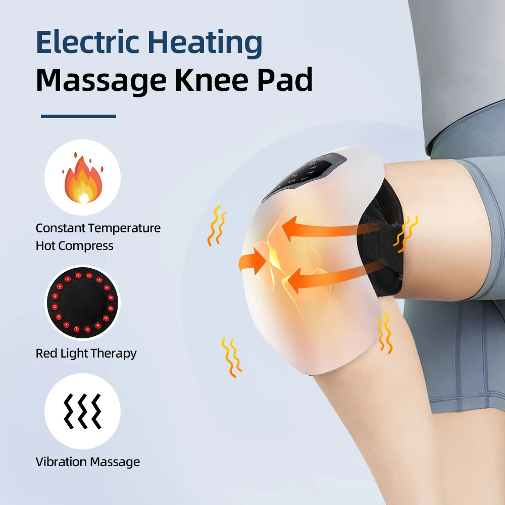 Electric Vibration Knee Massager Infrared Physiotherapy Airbag Heated Knee Massage Tool For Joints Pain Relief Muscles Injuries