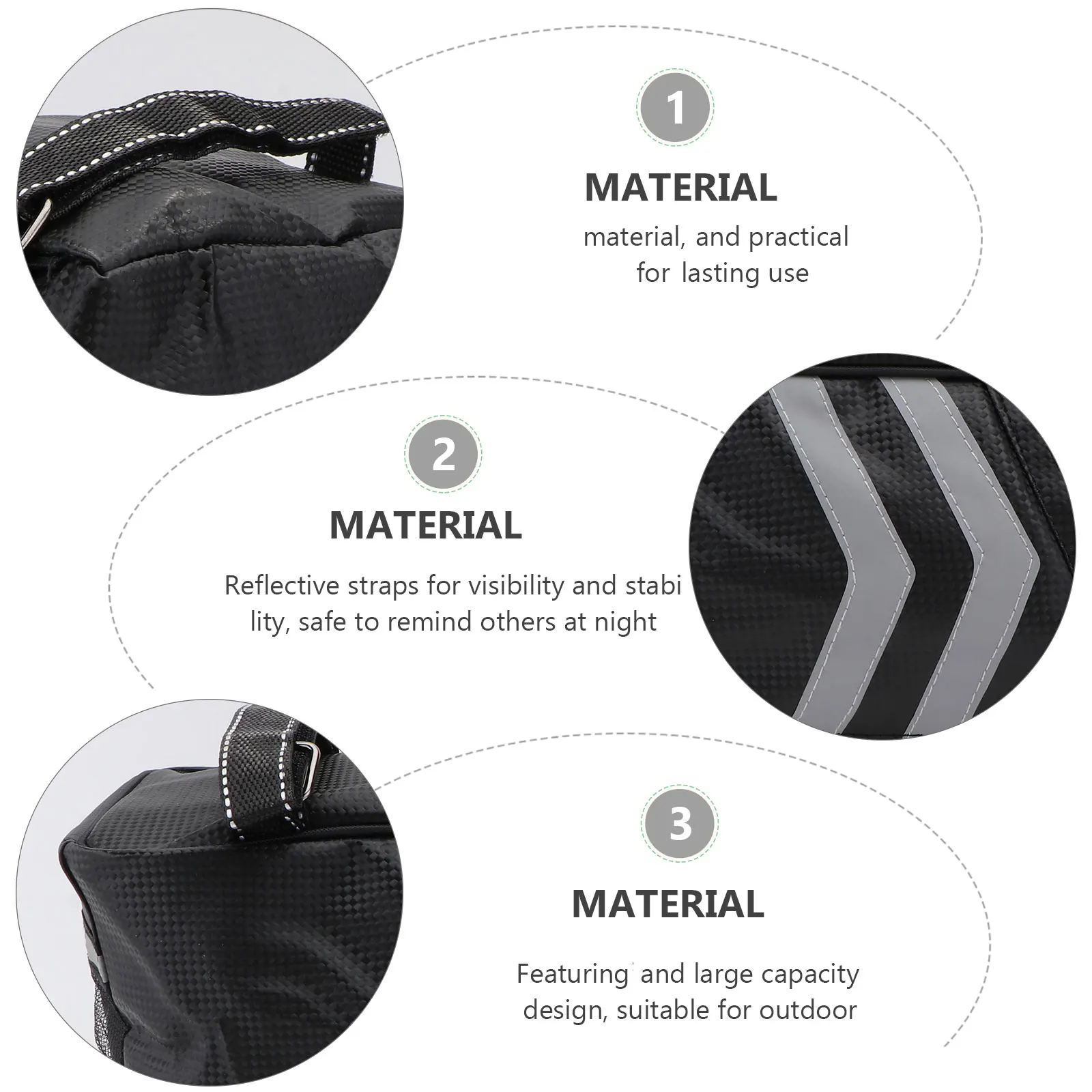 

Bike Rear Seat Storage Box Large Capacity Waterproof PU Material Backseat Bag Luggage Travel Reflective Straps Safe Night Double