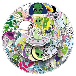 10/30/50PCS Outer Space Sticker UFO Alien Astronaut Rocket Cartoon Stickers Gifts Toys Children DIY Skateboard Laptop Phone F5