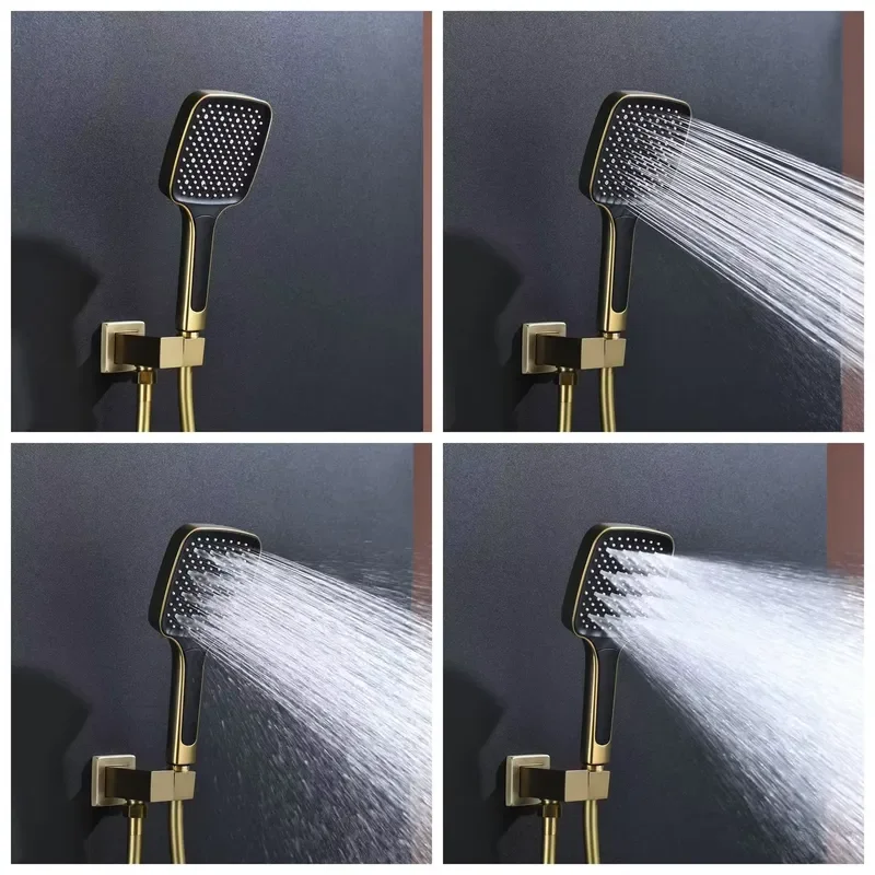 Concealed Hot/Cold Thermostatic Stainless Steel Shower Set with Rain & Massage Heads Modern Design for Bathroom