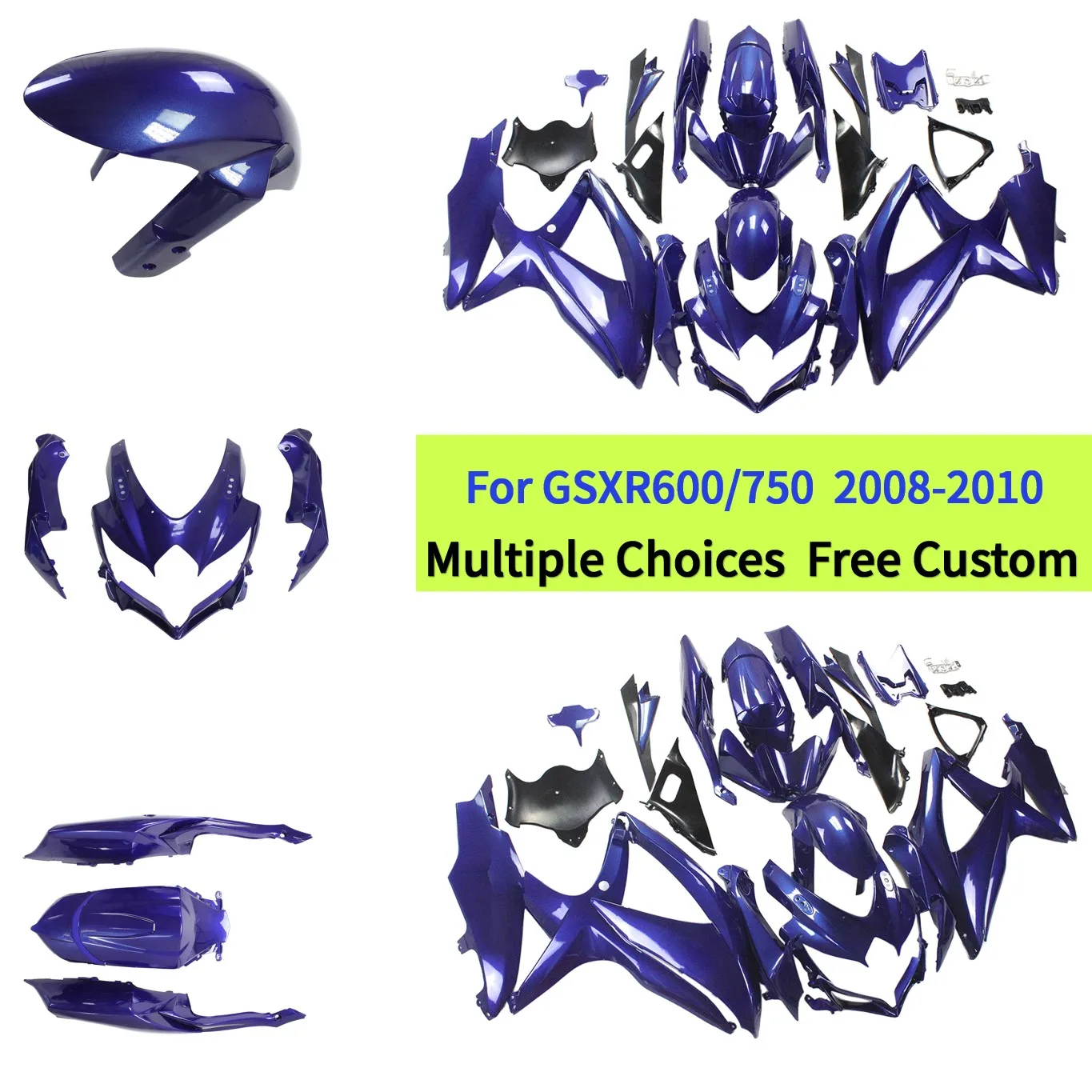

Injection Molded ABS Frame Cover Fairings For Suzuki GSXR600 2009 Complete Replacement Body Parts | Gloss Blue Purple