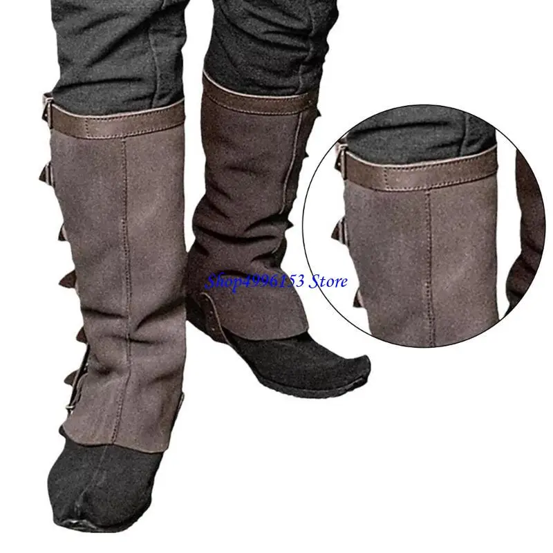 Q0KE – guêtres médiévales, couvre-jambes chevalier, couvre-bottes Sterevunk, protège-jambes guerrier, accessoires