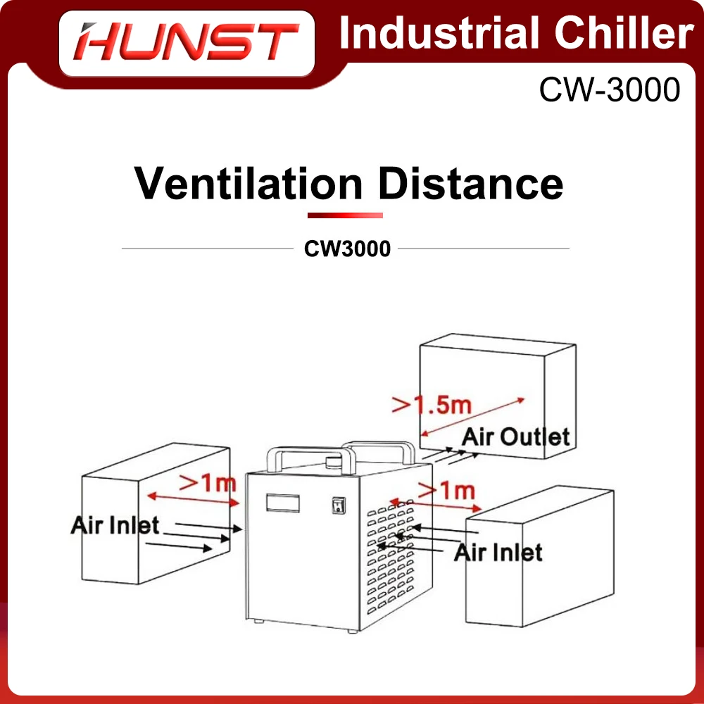 Imagem -06 - Hunst-industrial Chiller de Água Adequado para 30w80w Laser Tubo Co2 Laser Máquina de Gravura Cw3000