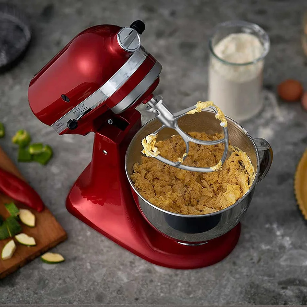 

Stainless Steel Flat Stirrer Attachment for KitchenAid 4.5-5 Quart Stand Mixer with Tilting Head, Dishwasher Safe