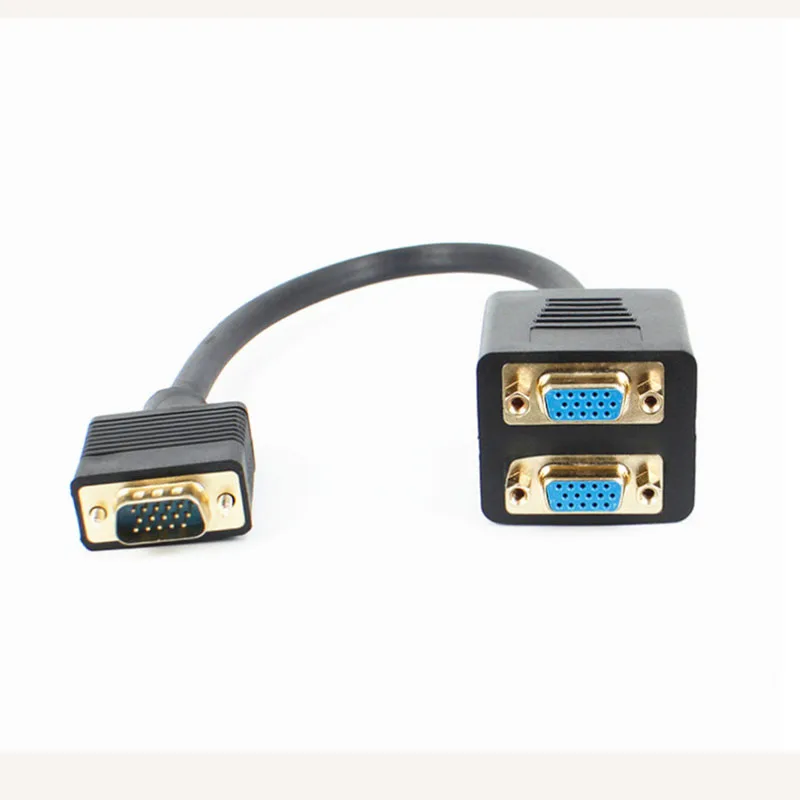 VGA One In Two Cable Computer Monitor Screen Splitter، 1 في 2 Out، 1 إلى 2 Out، 1 إلى 2 كابل توصيل، 1 إلى 2 أنثى