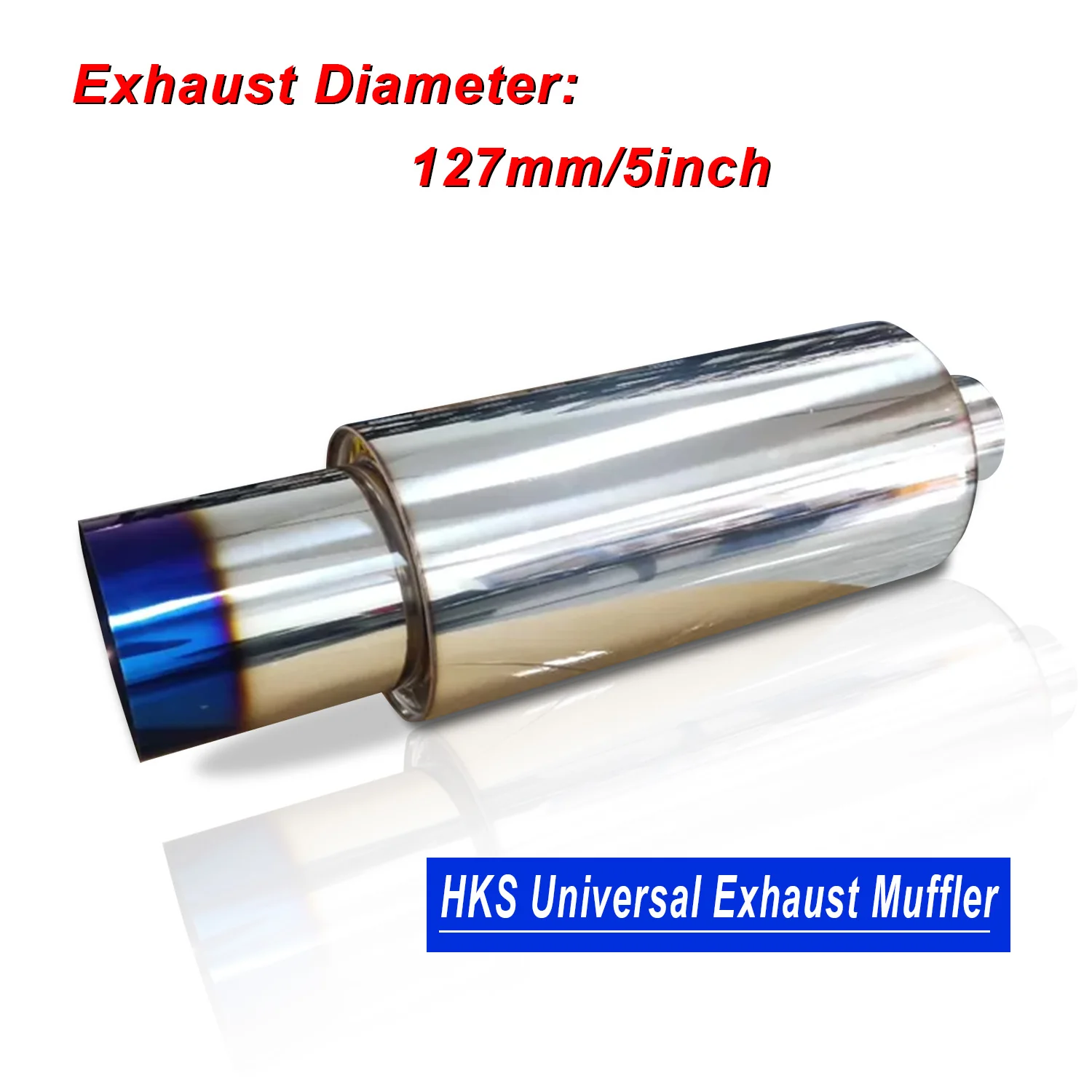 

HKS 127mm/5in bore diameter straight-through exhaust muffler, Stainless steel car tailpipe high power exhaust Increase the roar