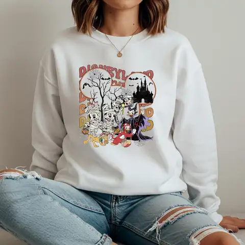 Disney Cadılar Bayramı Mumya Kapüşonlular Kazak Mickey İskelet Kıyafeti Disney Gezisi Cadılar Bayramı 2025 Mickey ve Arkadaşları Ürkütücü Cadı