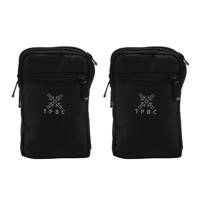 2x Outdoor Running Pack Hüftgurt Telefon Tasche Tasche, schwarz