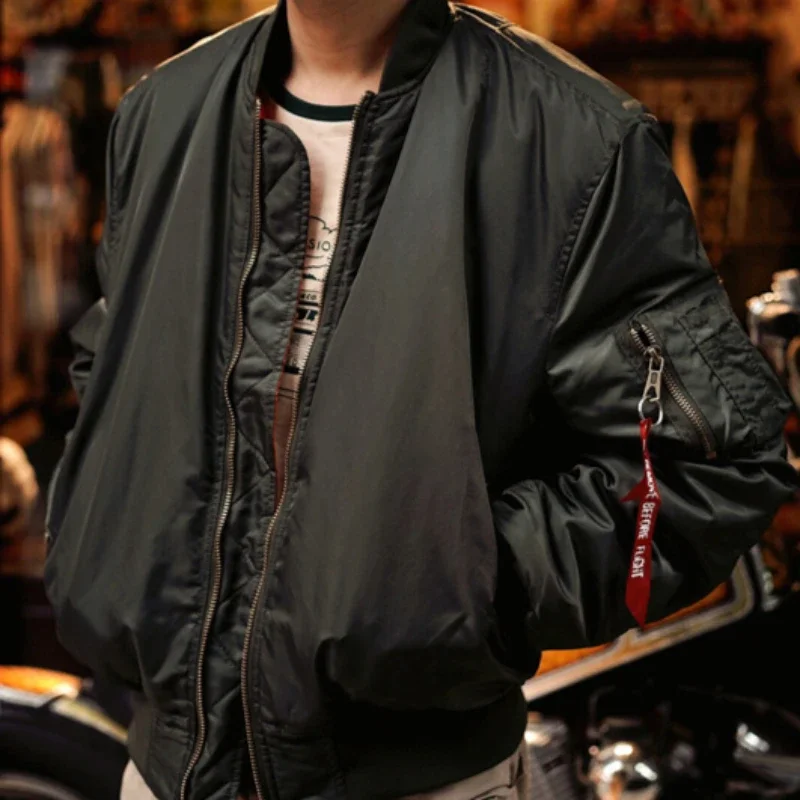 

Fighter Pilot Flight Jacket Thick Warm Orange Lining Bomber Jackets Fall Winter Casual Windproof Coats Cotton Lining Chaquetas