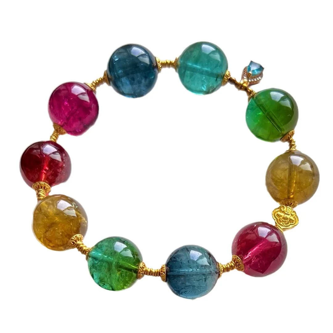 Natural Tourmaline Single Ring Bracelet Bracelet Boutique Tourmaline Women's Single Ring Bracelet