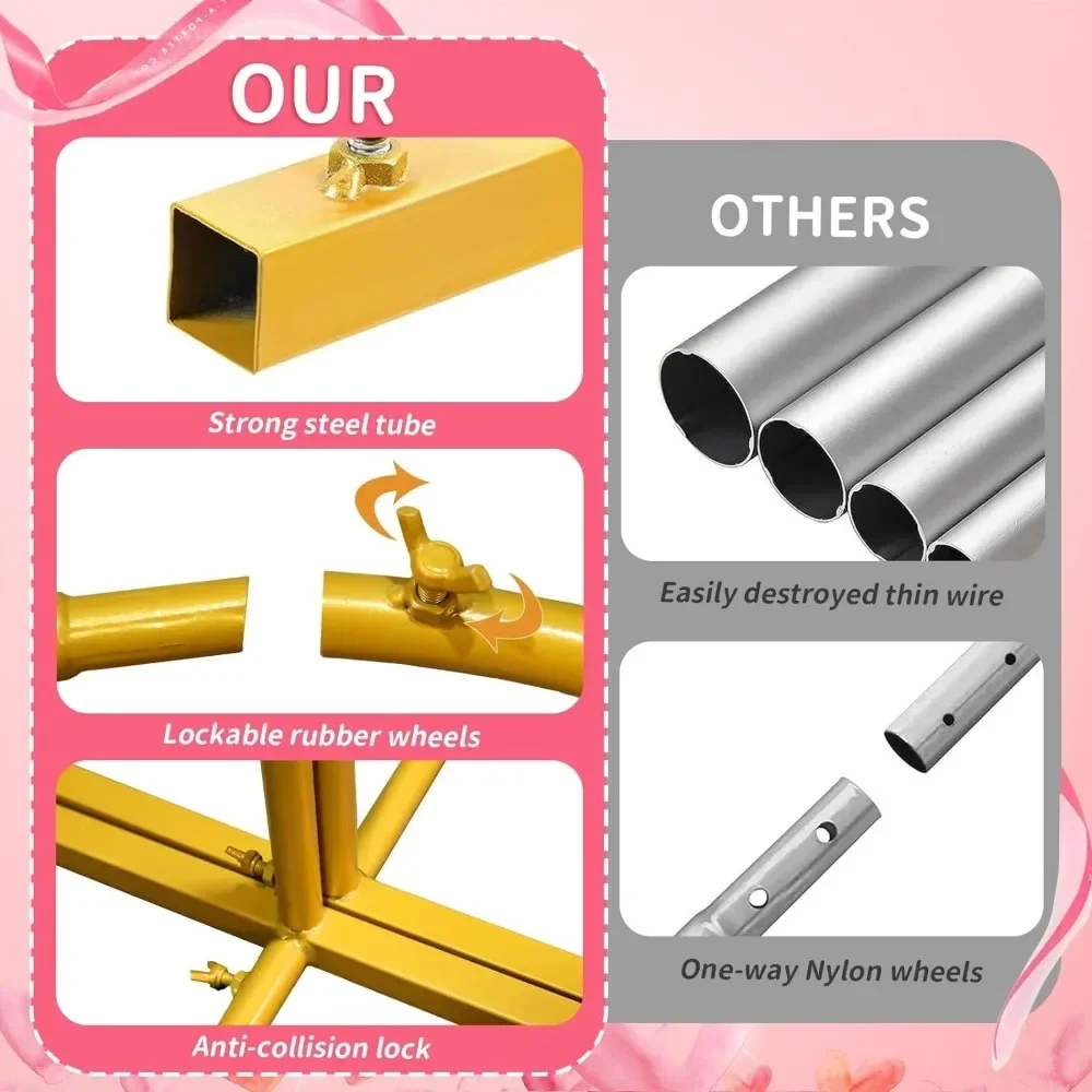 Y Set of 3 Gold Metal Wedding Arch Backdrop Stand(4/5/6FT) for Ceremony Photo Booth Birthday Party, Balloon Arch Stand