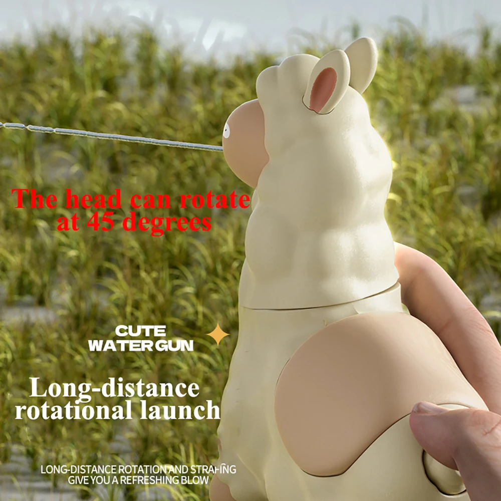 1 unidad de pistola de agua pulverizada de Alpaca creativa para niños, juguetes de verano para piscinas de playa, juguetes de agua aspersantes de dibujos animados para niños y niñas