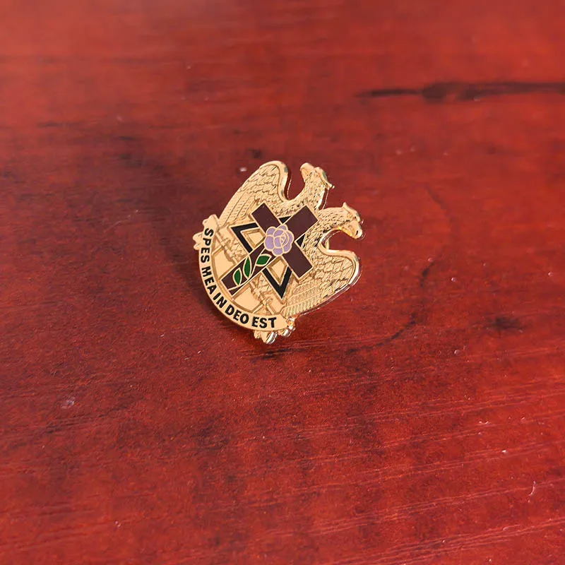 

10pcs 32 Degree Masonic Masonry Freemason Enamel Brooches and Pins Free Masons Scottish Rite Rose Croix Cross Lapel Pin Badge