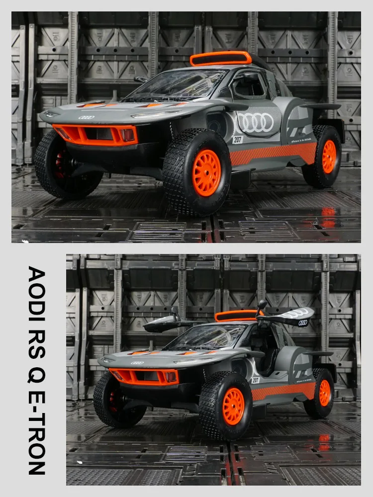 Modèle réduit de voiture de rallye Audi RS Q e-tron Rastar 1:24 en alliage, décoration statique, collection, portes des deux côtés ouvrables