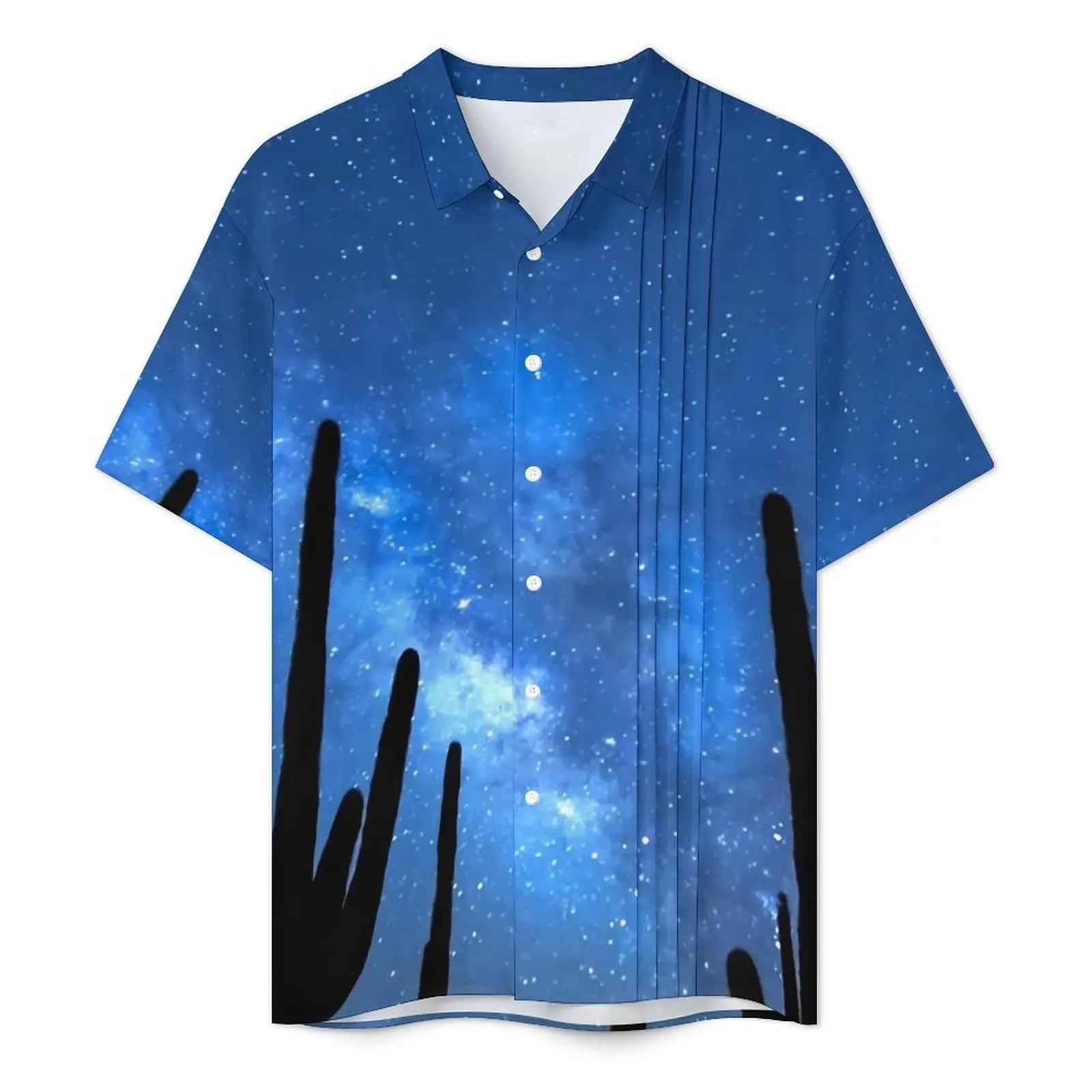 The Desert At Night baju pantai untuk pria, kemeja keren kasual musim panas bahan kain susu lengan pendek desain lucu Y2K