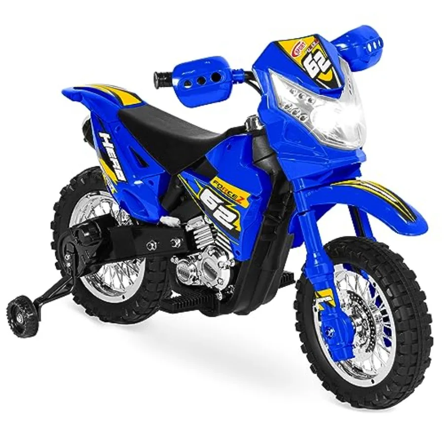 Best Choice Products 6V Ride On Motorcycle w/Treaded Tires, Working Headlights, 2mph Top Speed, Training Wheels, Realistic Soun