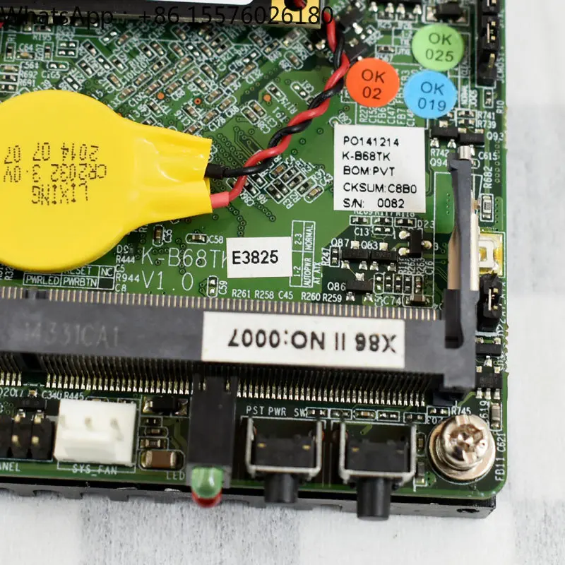 K-B68TK Mini N2807 Main Board Set Dual Gigabit Network Port with Memory Hard Disk Silent 12V Industrial, Embedded