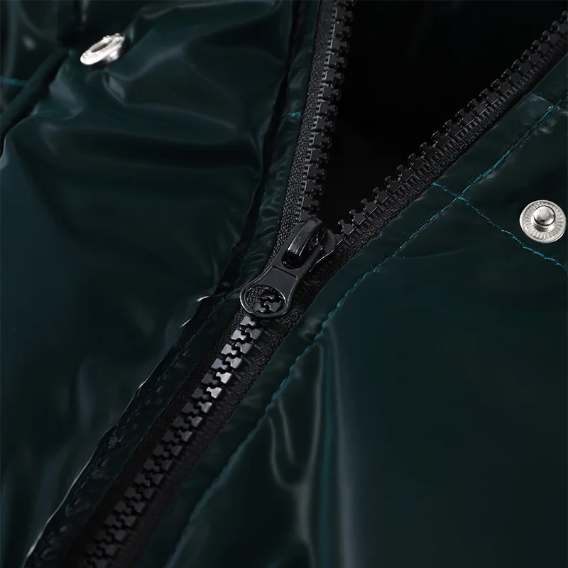 Fashion Glossy Padded Jacket Women's Solid Hooded Long Sleeve Zipper Warm Down Coat 2026 Autumn Winter New Lady Casual Outerwear