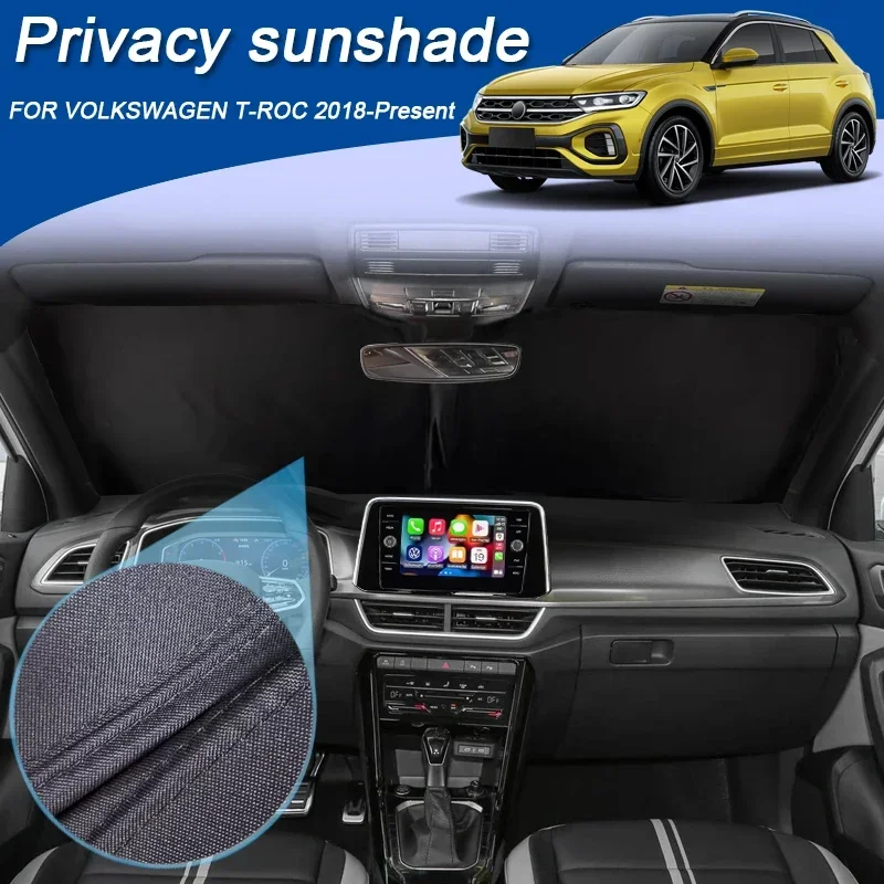 

Car Black Window Privacy Sunshade Auto Anti-UV Heat Insulation Protect Cover Interior Accessory For Volkswagen T-ROC 2018-2026