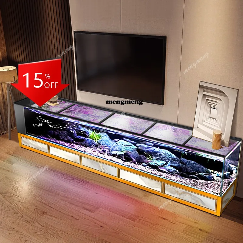 

R134 Floor-to-ceiling fish tank Living room TV cabinet Aluminum alloy side filter Circulating aquarium Ecological stream tank