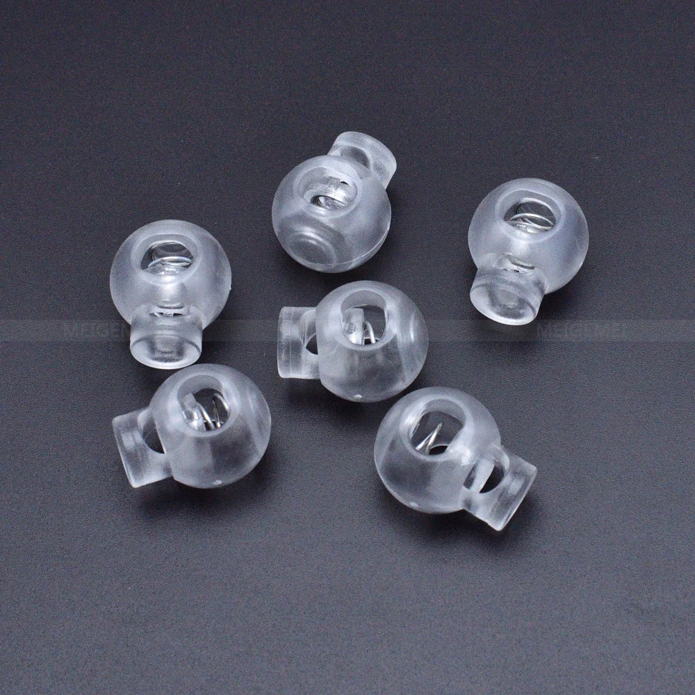 

1000pcs/pack Cord Lock Round Ball Toggle Stopper Plastic Toggle Clip Widely For Bag Backpack/Clothing Clear White