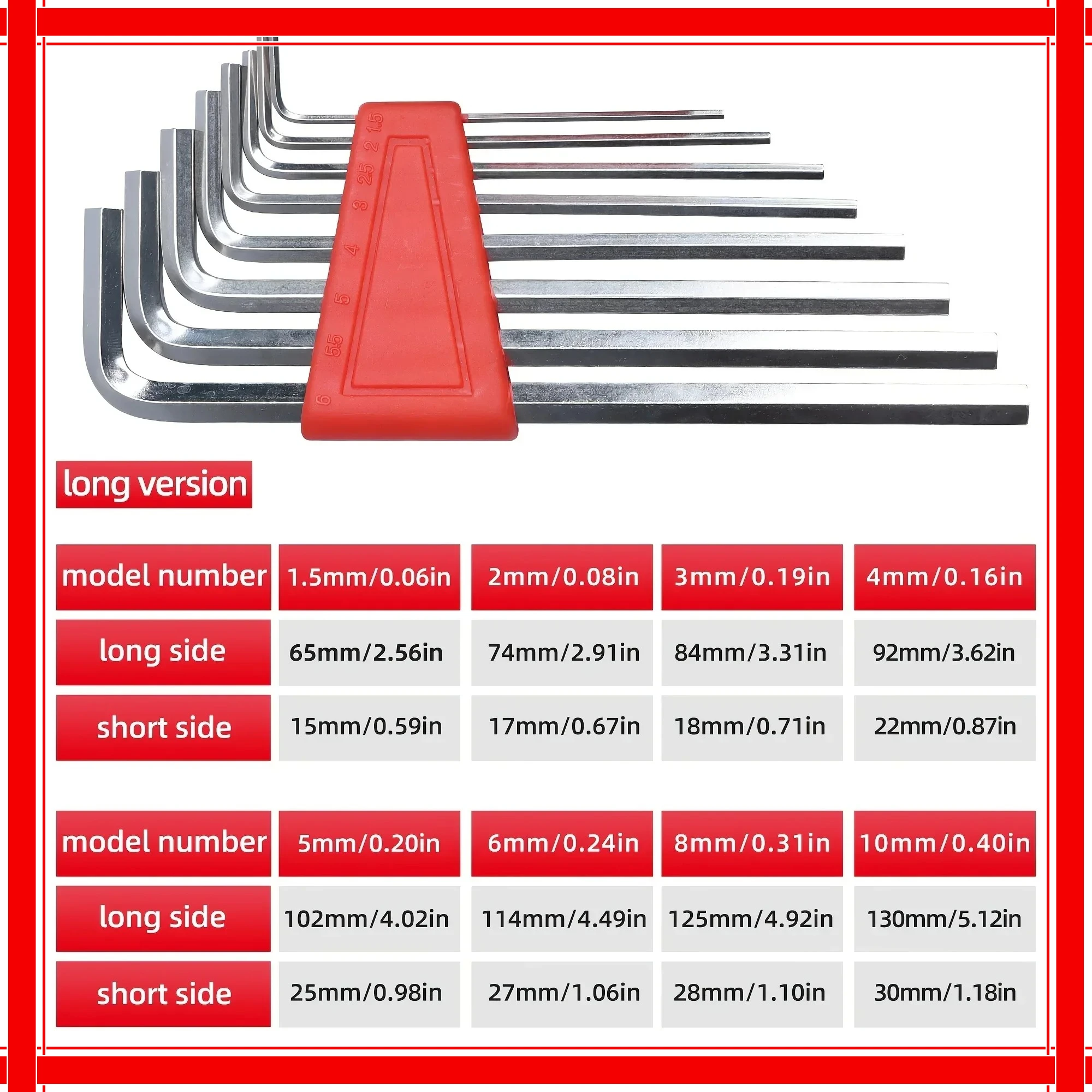 8 قطعة مفتاح ألين مفتاح ربط متري مفتاح ربط L مفتاح الربط مفتاح ألين مجموعة أدوات الذراع القصيرة سهلة الحمل في الجيب 2025