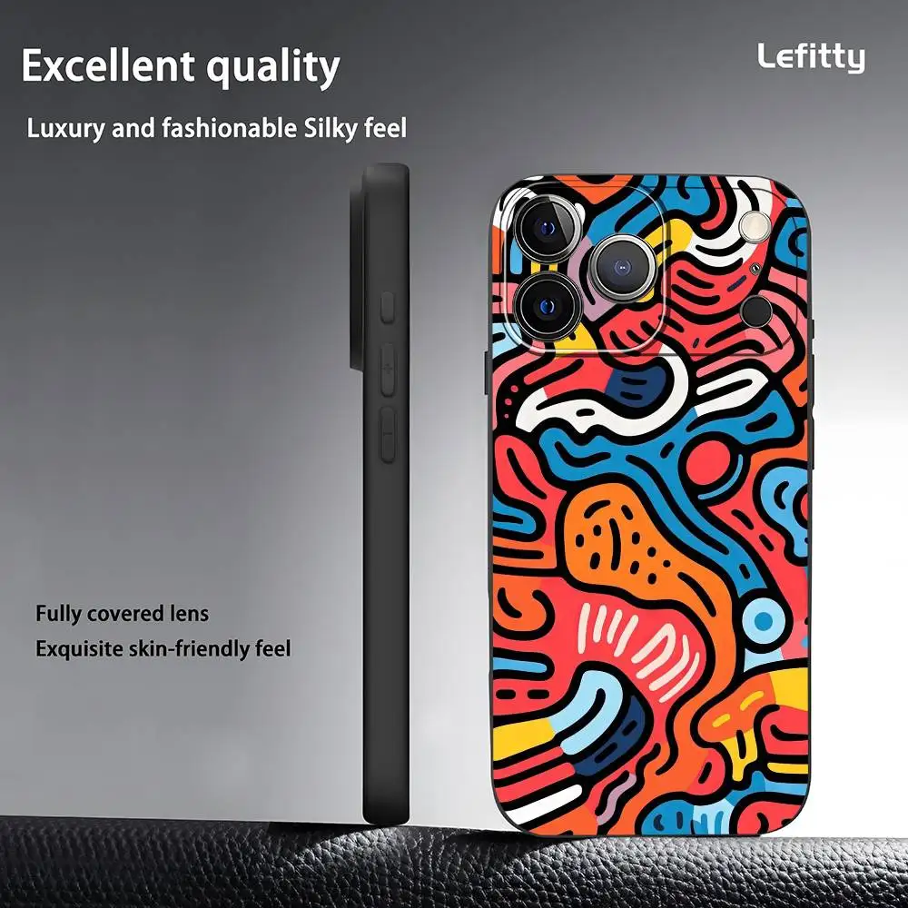 

Fancy Style Color Printing phone case for iPhone 17 16 15 14 13 Pro Max Plus Mini Frosted Soft Case Funda Shockproof Cases