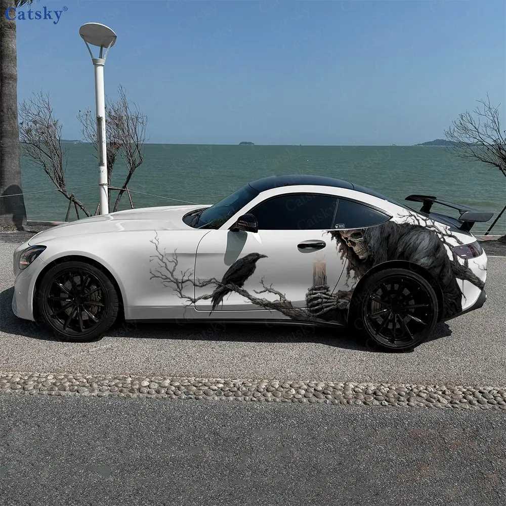 

2pcs.Ferocious Grim Reaper Car Side Wraps, Self-Adhesive PVC Waterproof & Scratch-Resistant Stickers, Car Accessory Gift