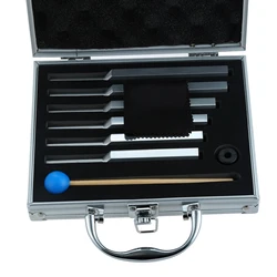 6pcs Solfeggio Tuning Forks Set & Silicon Hammer & Storage Box 396/417/528/639/741/852 Hz Healing DNA Repair Musical Instrument