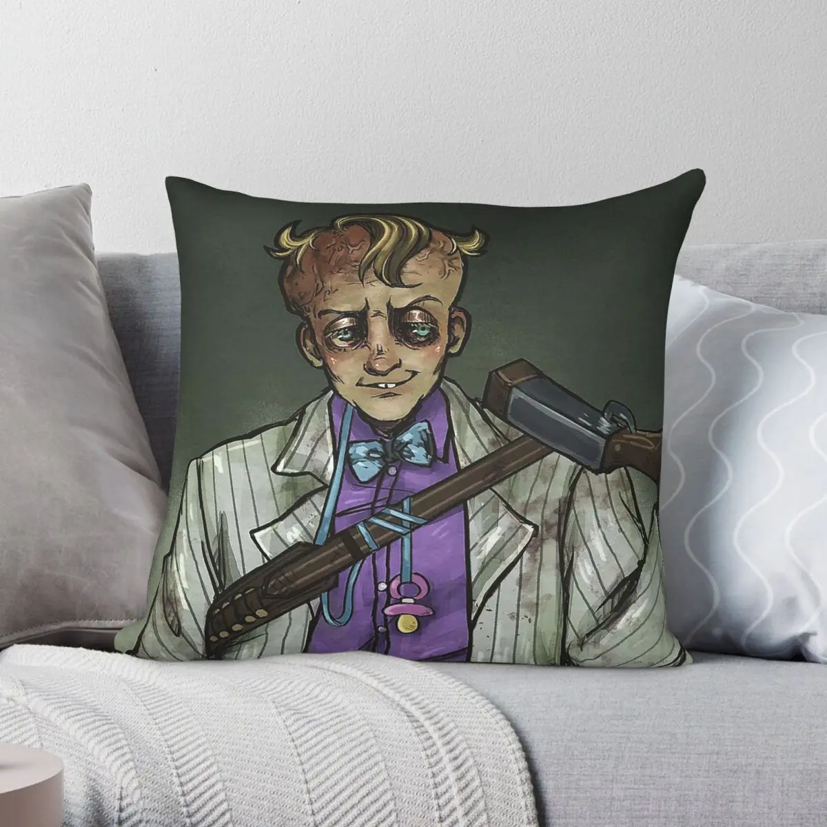 Outlast Franco Barbi Il Bambino Pillowcase Polyester Linen Velvet Printed Zip Decor Car Cushion Cover 45x45