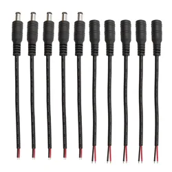5/10Pcs 15CM 5.5x2.1mm 12V DC Power Male Female Pigtail Cable Wire Connector for CCTV Monitor Camera 5050 3528 LED Strip Light