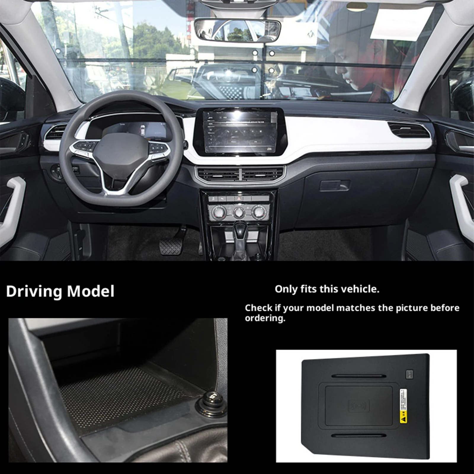 2 Din for Skoda Kushaq 2021-2025 Car Wireless Mobile Phone Charger Center Console Storage 18W iphone fast charge plate holder