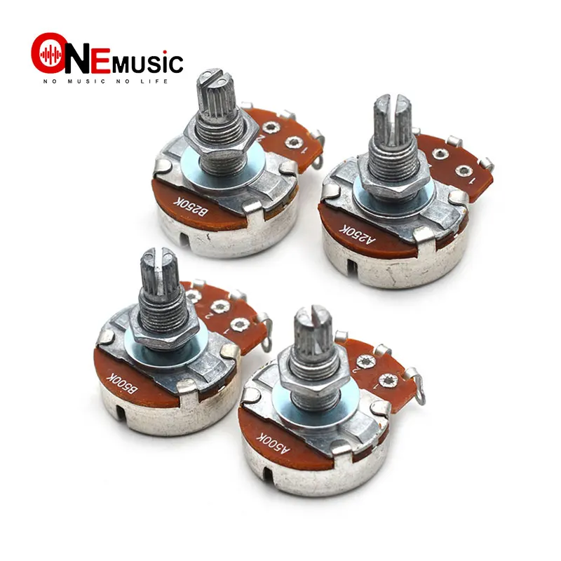 

50PCS A/B250k A/B500K Split Shaft 15/18MM Guitar Volume Tone Pots Potentiometer for ELectric Guitar Bass