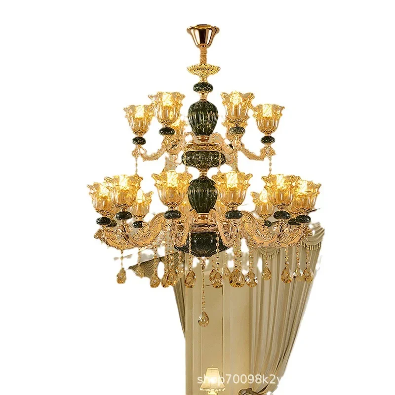 

Three-story European-style hollow staircase, empty jump floor hall light luxury