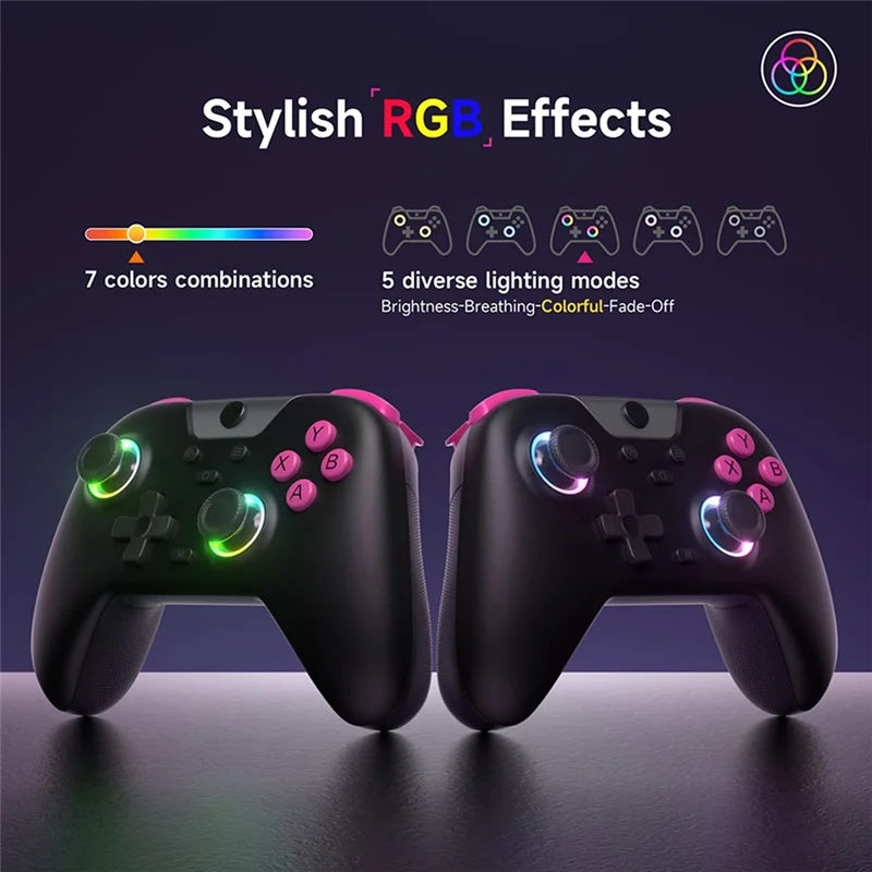 Bluetooth Gamepad Bluetooth Gamepad For Switch PC Phone TV Steam RGB Hall Effect Joystick