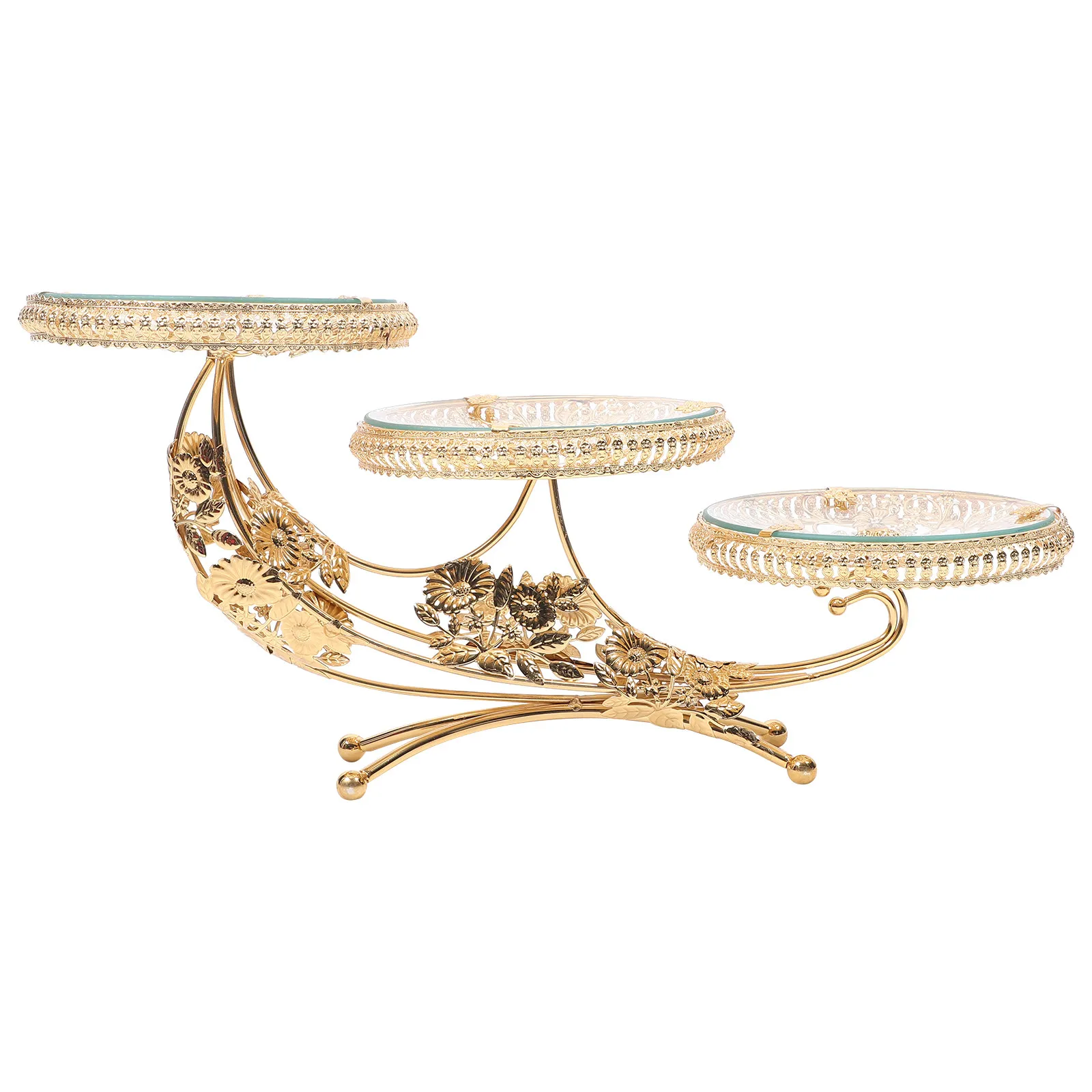 

1 шт. Золотая подставка для фруктов из хрустального стекла, большая емкость, для десертов, кексов, закусок, фруктов, декоративная поднос-витрина для выпечки