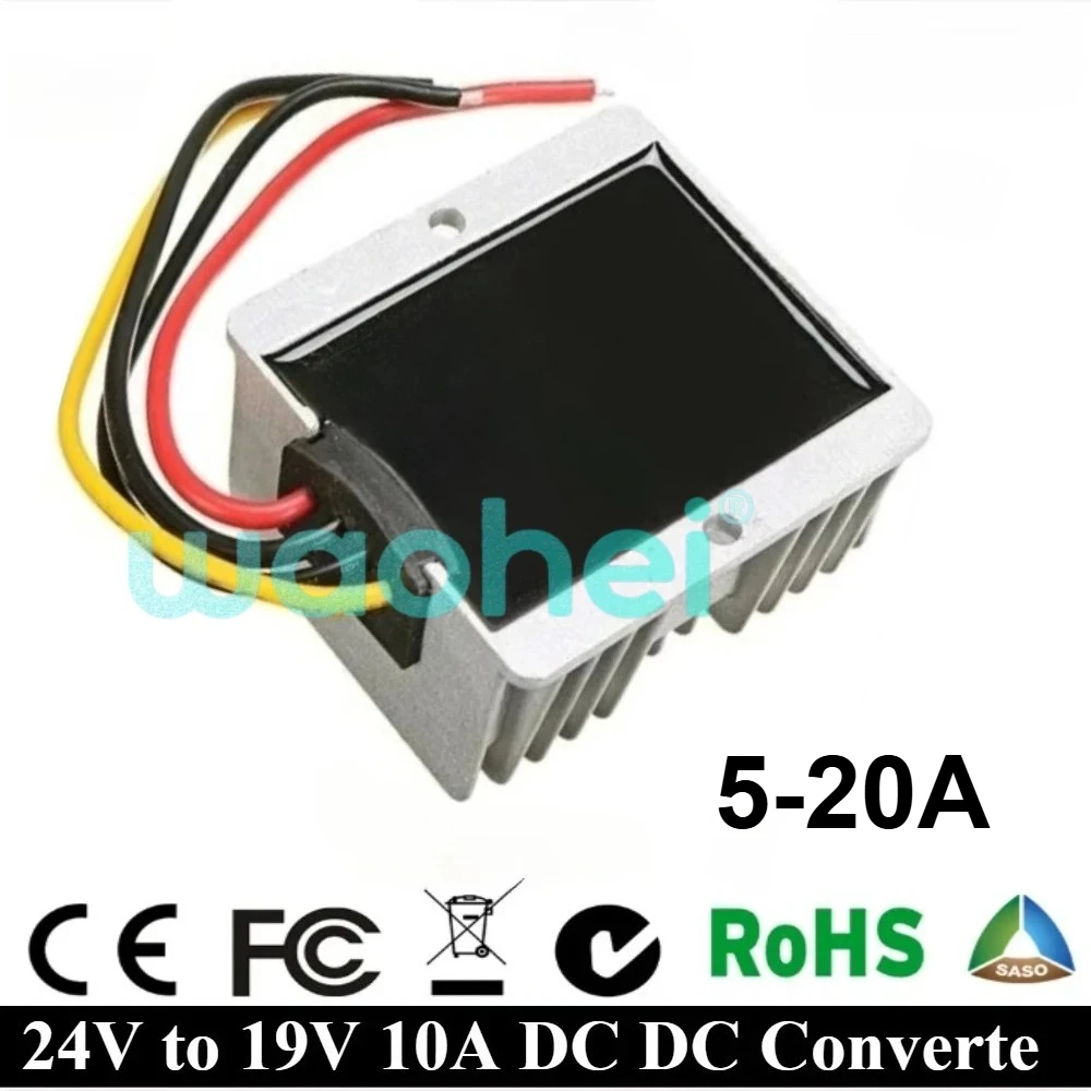 

24V to 19V 5-20A DC DC Step Down Converter 24 Volt Reducer 19 Volt Voltage Regulator Reliable Power Supply Module for Car CE