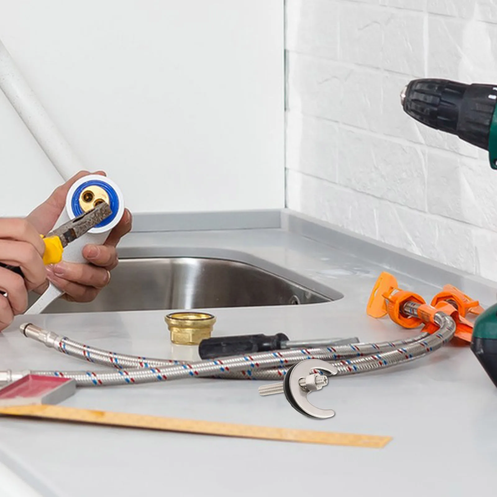 

1Set Metal Faucet Fixing Kit Anti-Loosening Tool Kitchen Sink Tap Mounting Repair Fastener Faucet Installation Tool