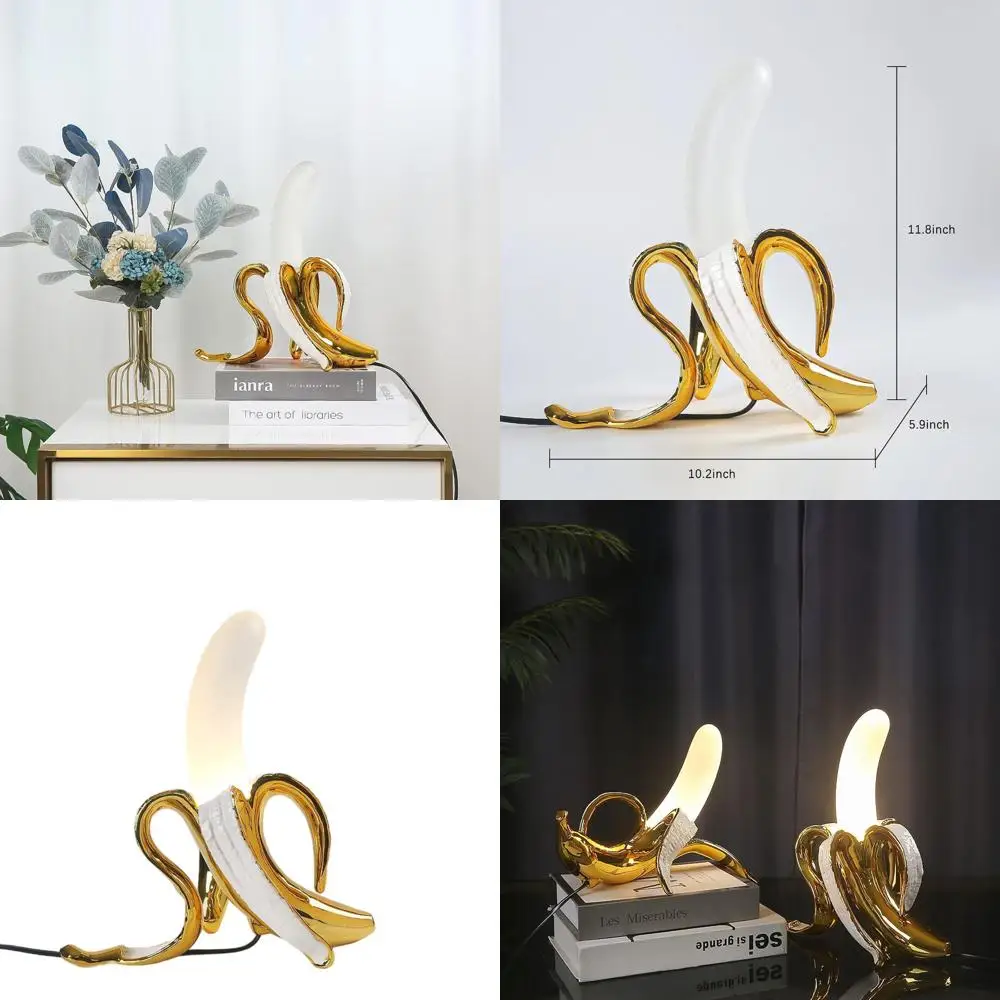 

Resin-Plated Modern Banana Desk Lamp, Ideal for Office and Home Atmosphere Lighting