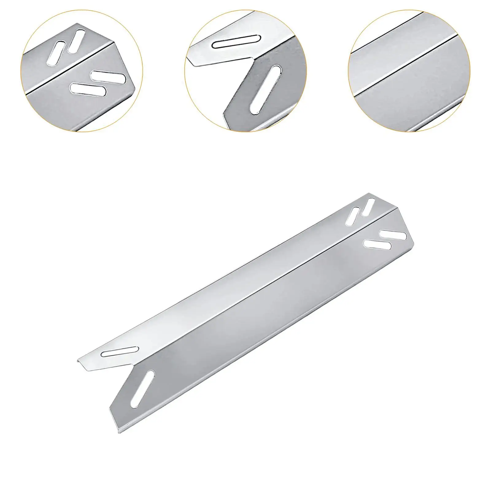 Heat Plate Shield BBQ Burner Replacement Stainless Steel Grill Parts for 5 Burner Outdoor Gas Barbecue Grills 39.46x8cm
